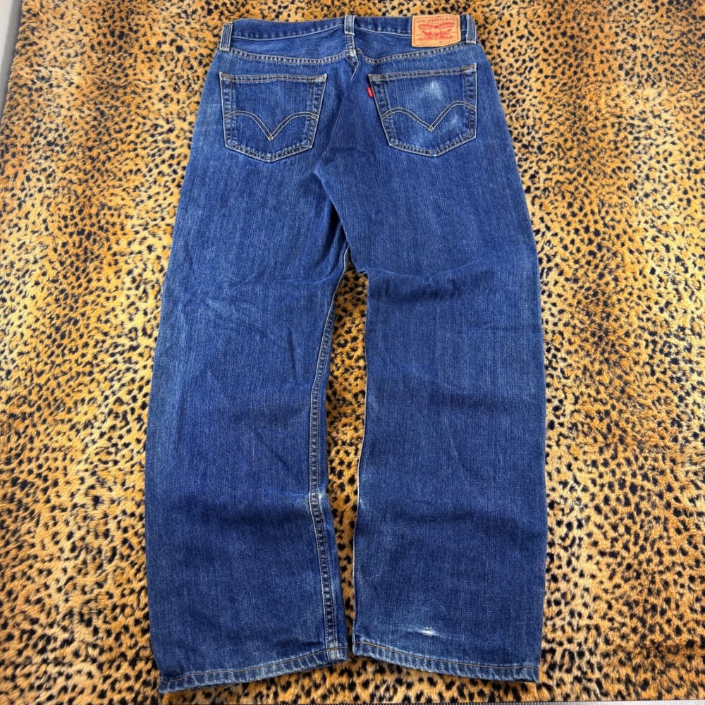Levis 505 Regular Fit Jeans Mens 34x30 Blue Denim Straight Leg 2000s Y2K Mexico